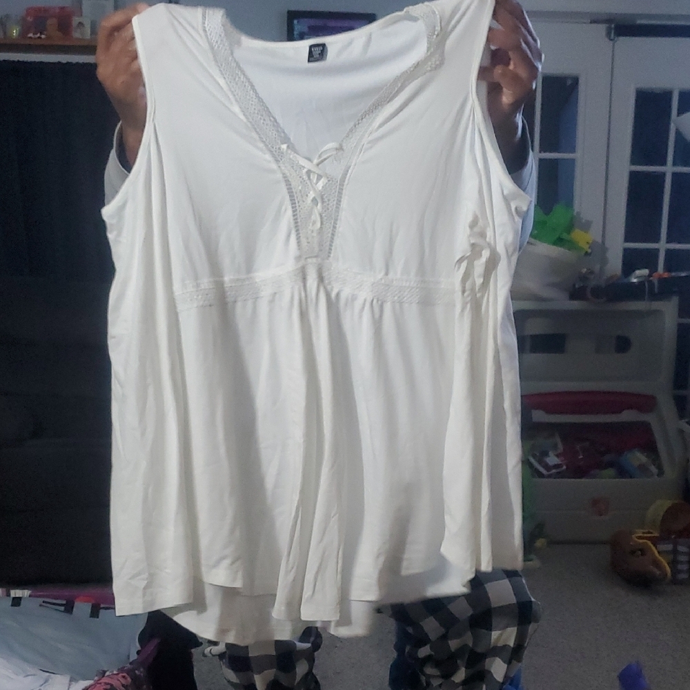 White Sleeveless Top